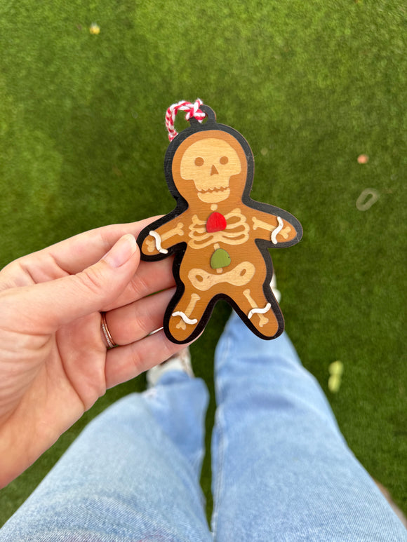 Skeleton Gingerbread Holiday Ornament